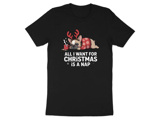 Funny Bulldog Christmas All I Want Is Nap T-Shirt product type