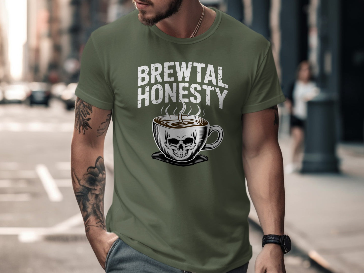 Brewtal Honesty Skull Coffee Cup Graphic T-shirt product