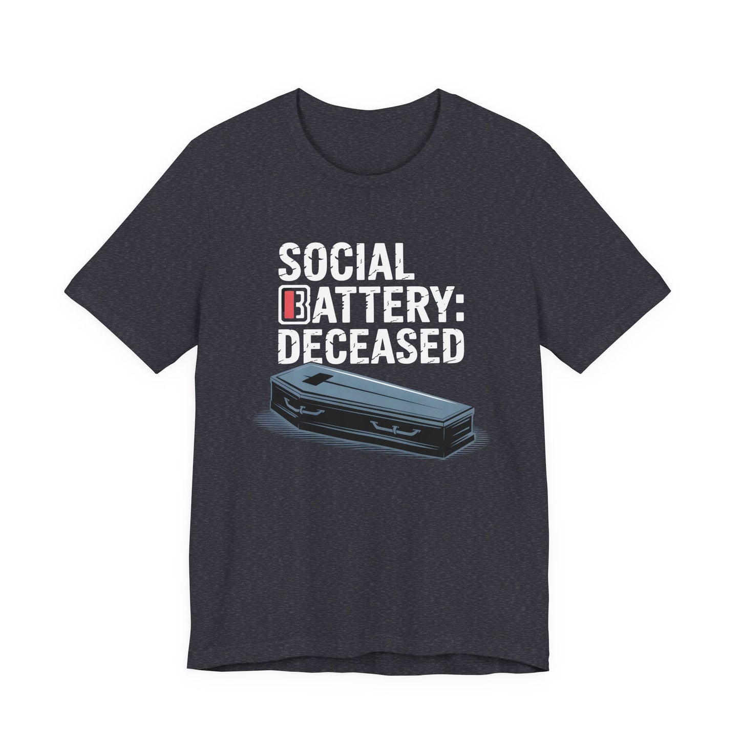 Social Battery: Deceased – Introvert Dark Humor Tee