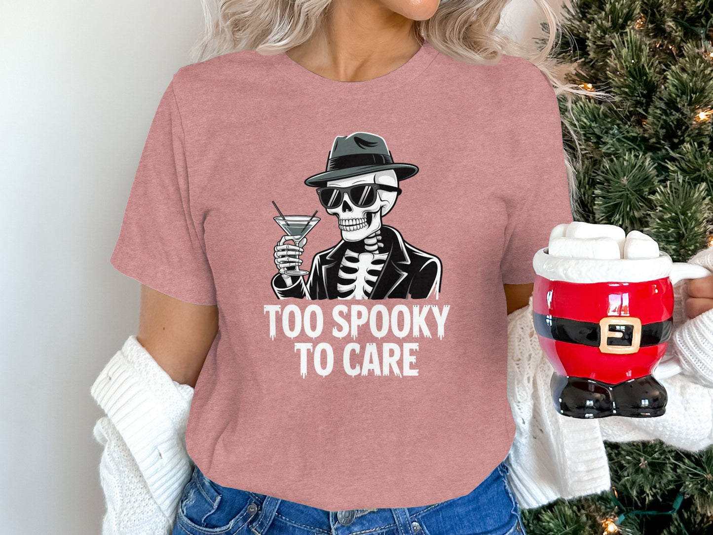 Too Spooky to Care Skeleton Graphic T-Shirt product