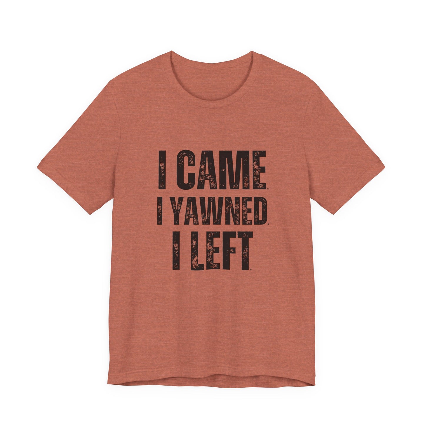 Funny Quote T-Shirt, I Came I Yawned I Left Tee