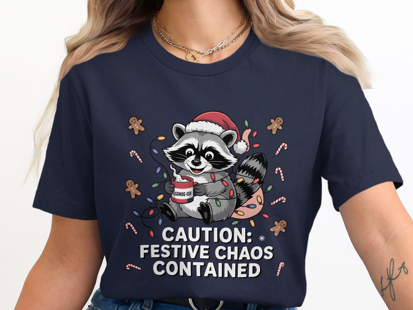 Caution Festive Chaos Contained Graphic T-Shirt product