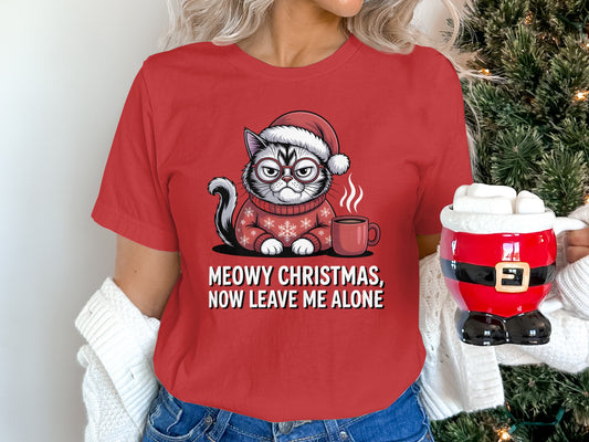 Meowy Christmas Now Leave Me Alone shirt product