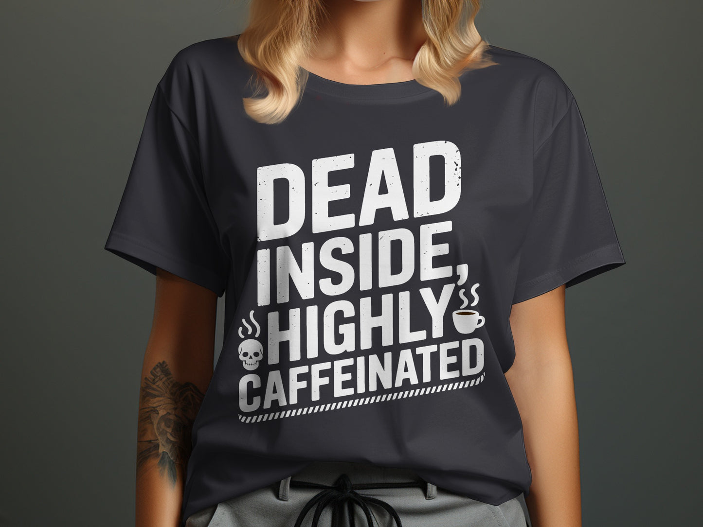 Dead Inside Highly Caffeinated Graphic Tee product