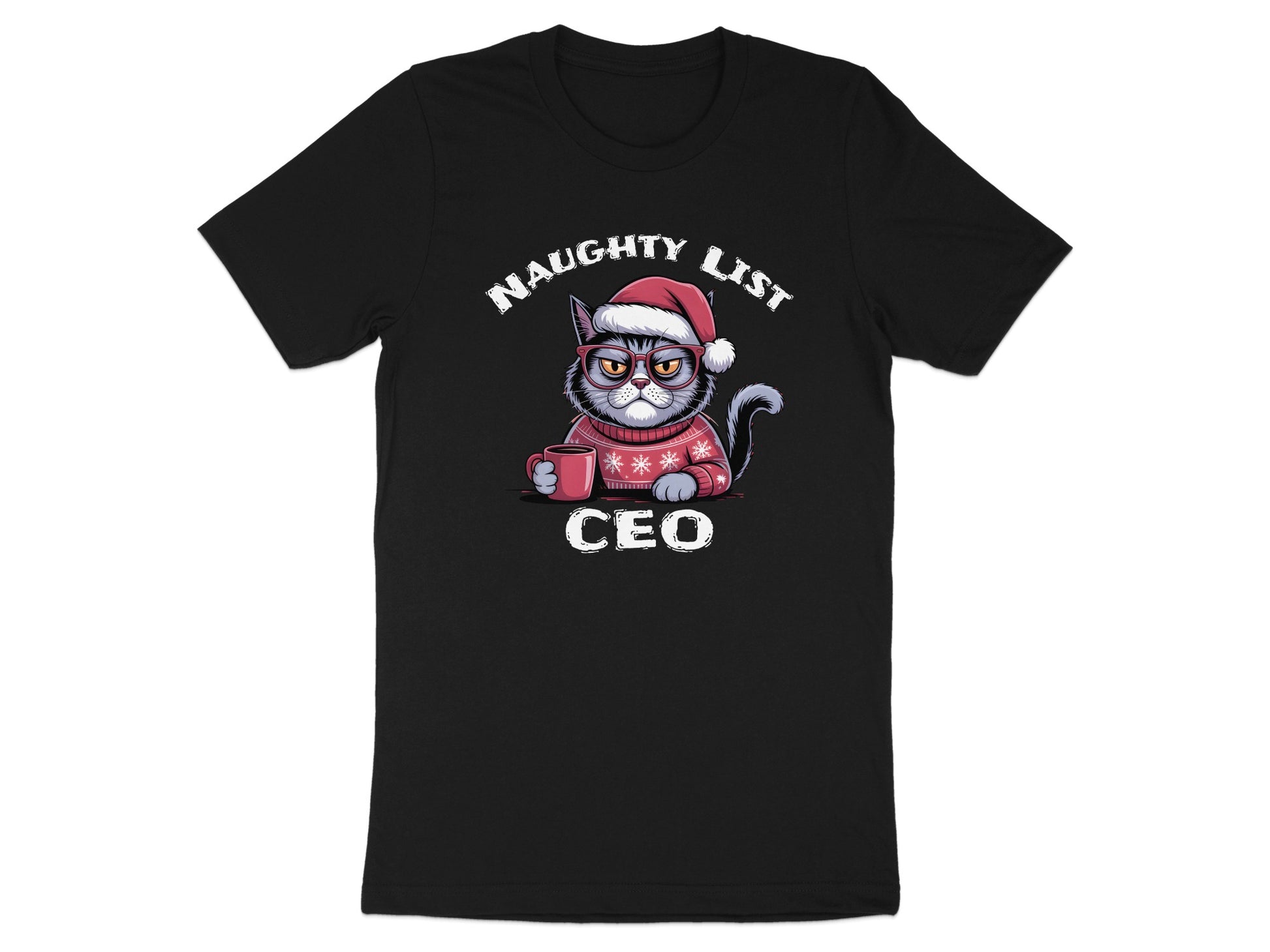 Naughty List CEO Cat Christmas Graphic Tee product