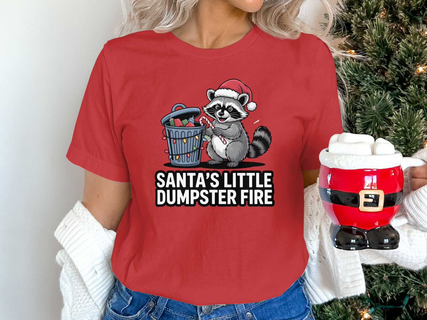 Santa's Little Dumpster Fire Raccoon T-shirt product