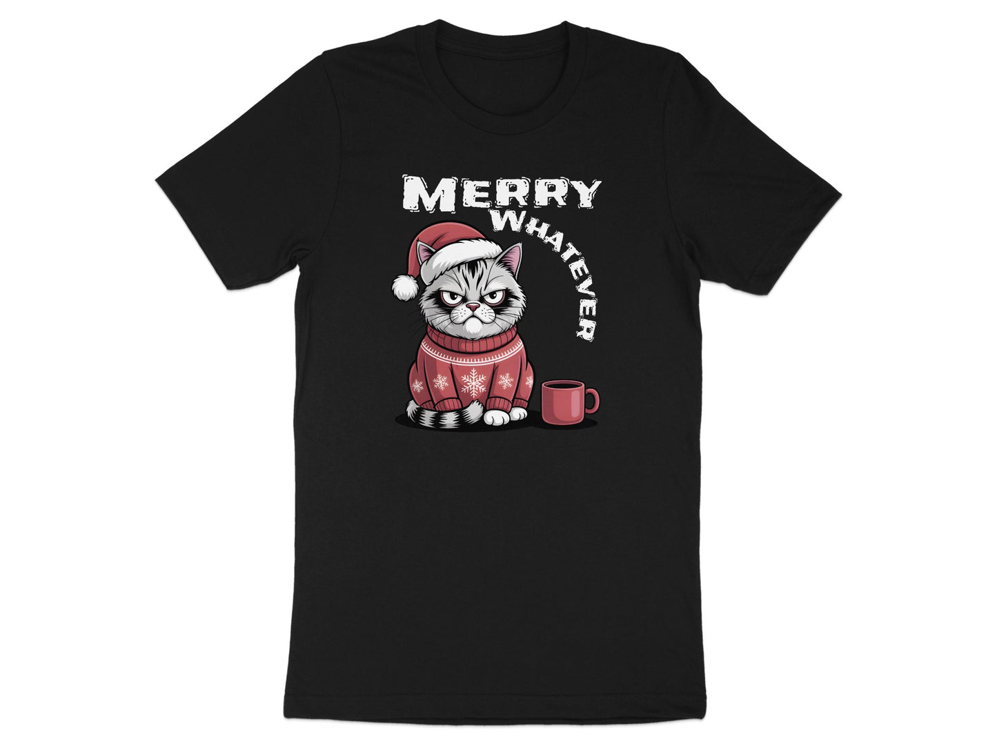 Merry Whatever Cat Christmas Themed Shirt product type