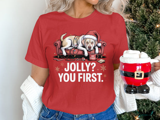 Jolly You First Santa Dog Print Holiday Clothing product