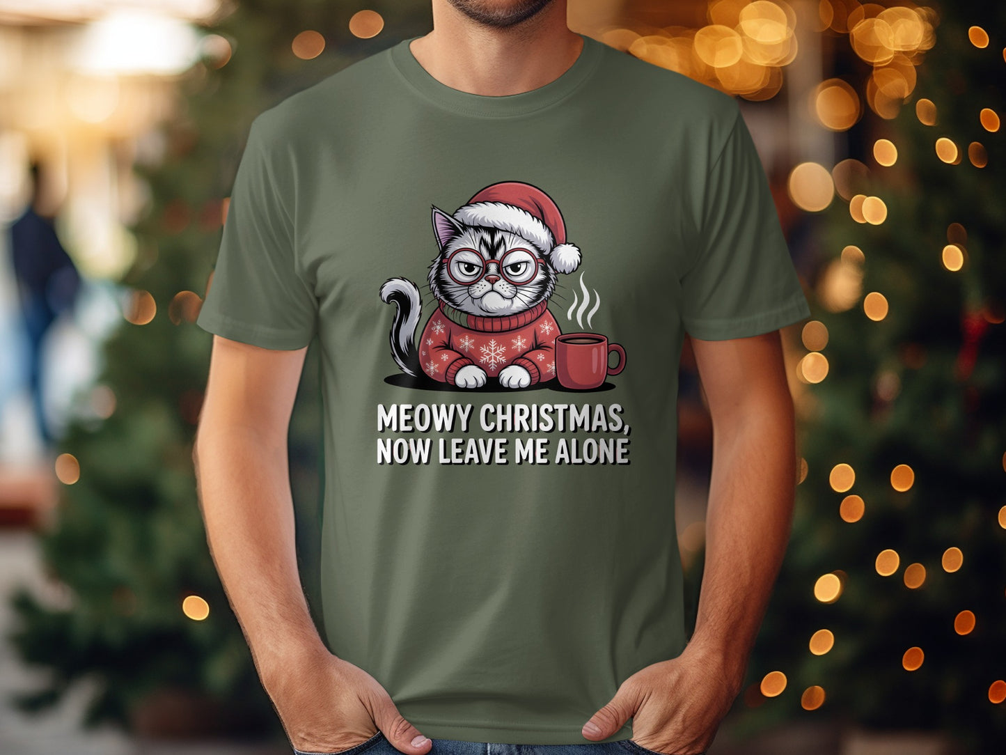 Meowy Christmas Now Leave Me Alone Shirt product type
