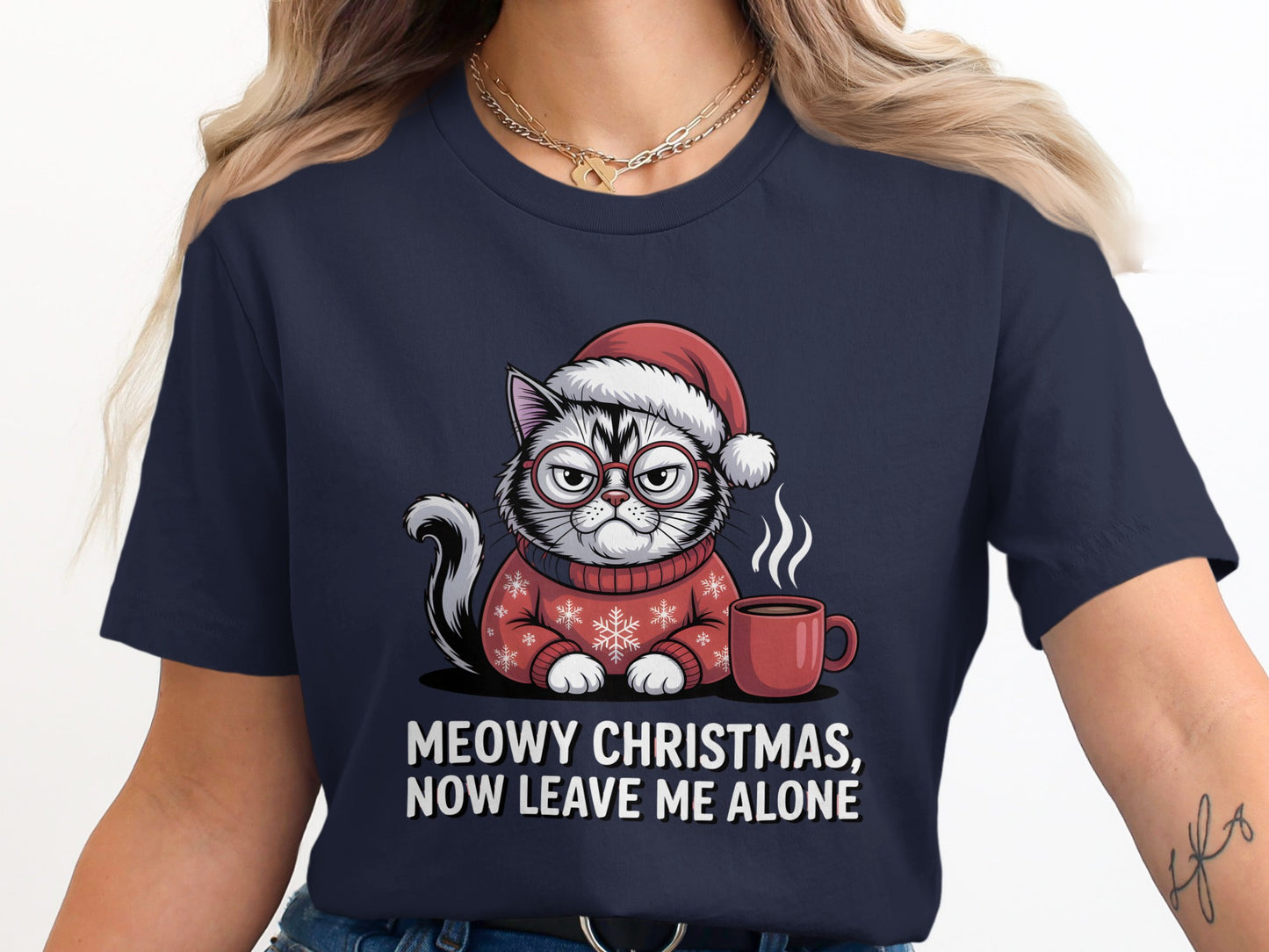 Meowy Christmas Now Leave Me Alone T-shirt product