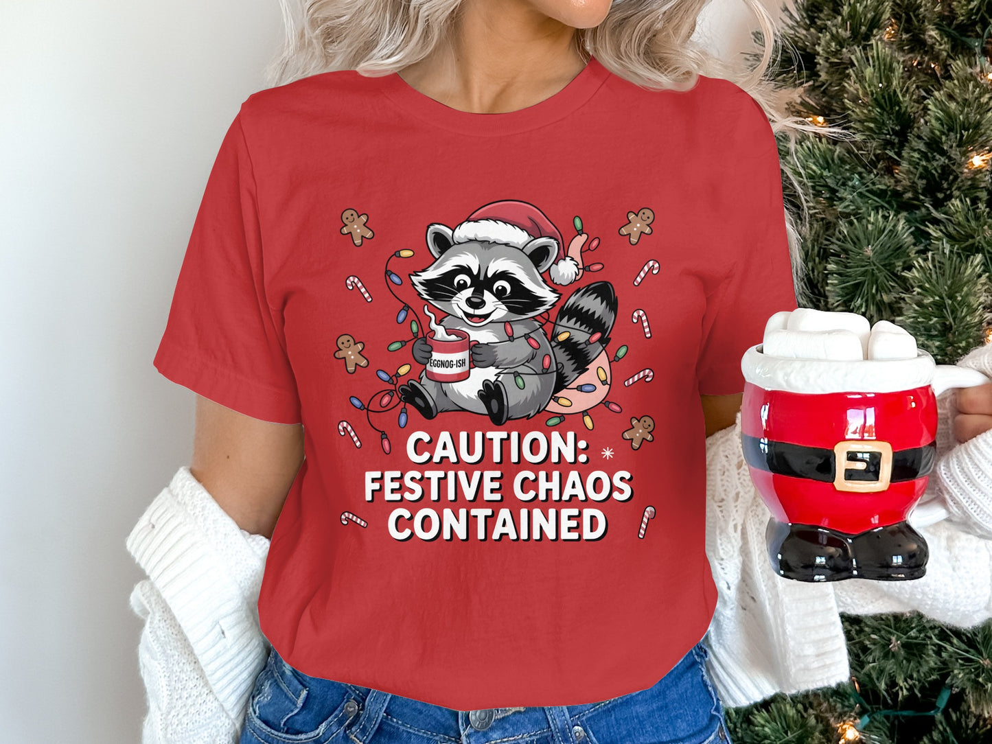 Caution Festive Chaos Contained Christmas T-Shirt product