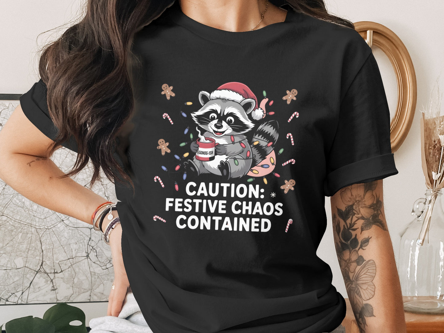 Caution Festive Chaos Contained Graphic T-shirt product