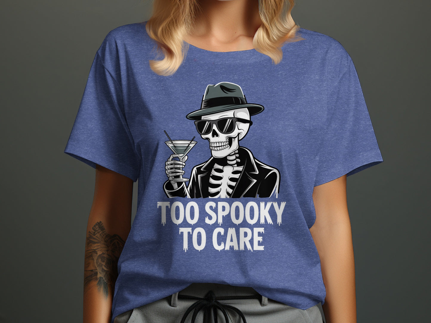 Too Spooky To Care Skeleton Graphic T-Shirt product