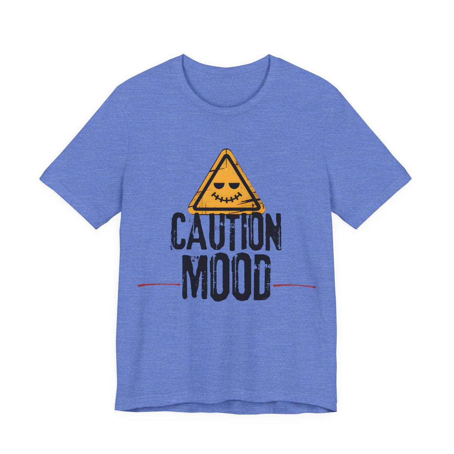 Caution Mood Funny Warning Sign T-Shirt | Dark Humor Graphic Tee for Men & Women