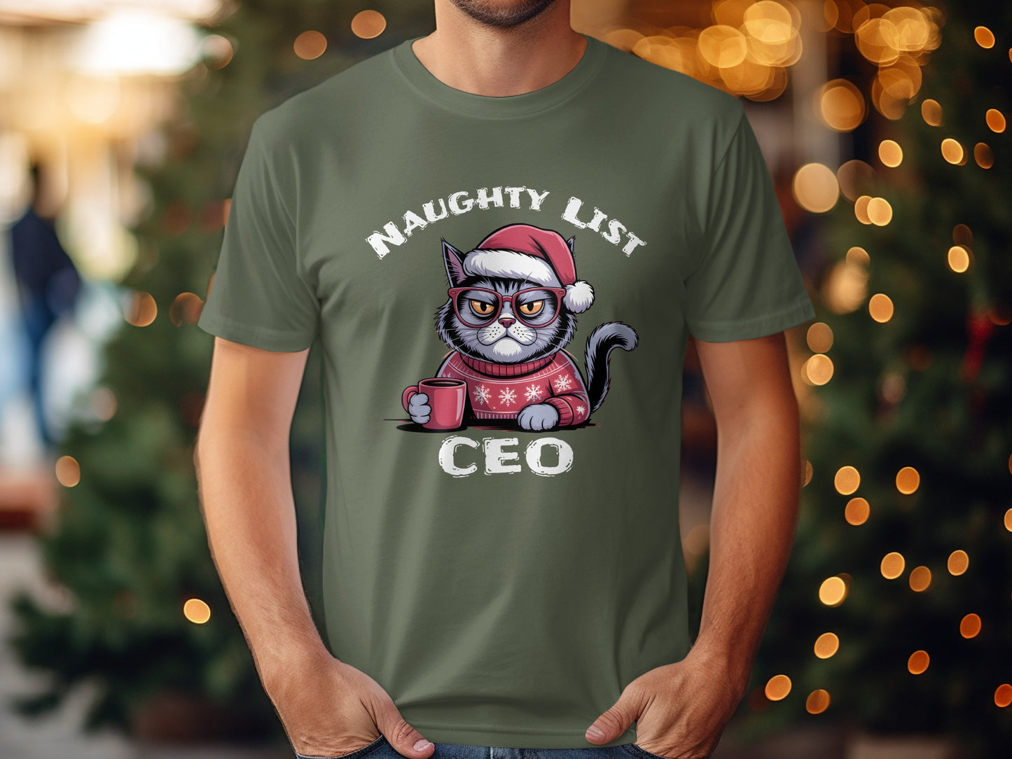 Naughty List CEO Cat Christmas T-shirt product