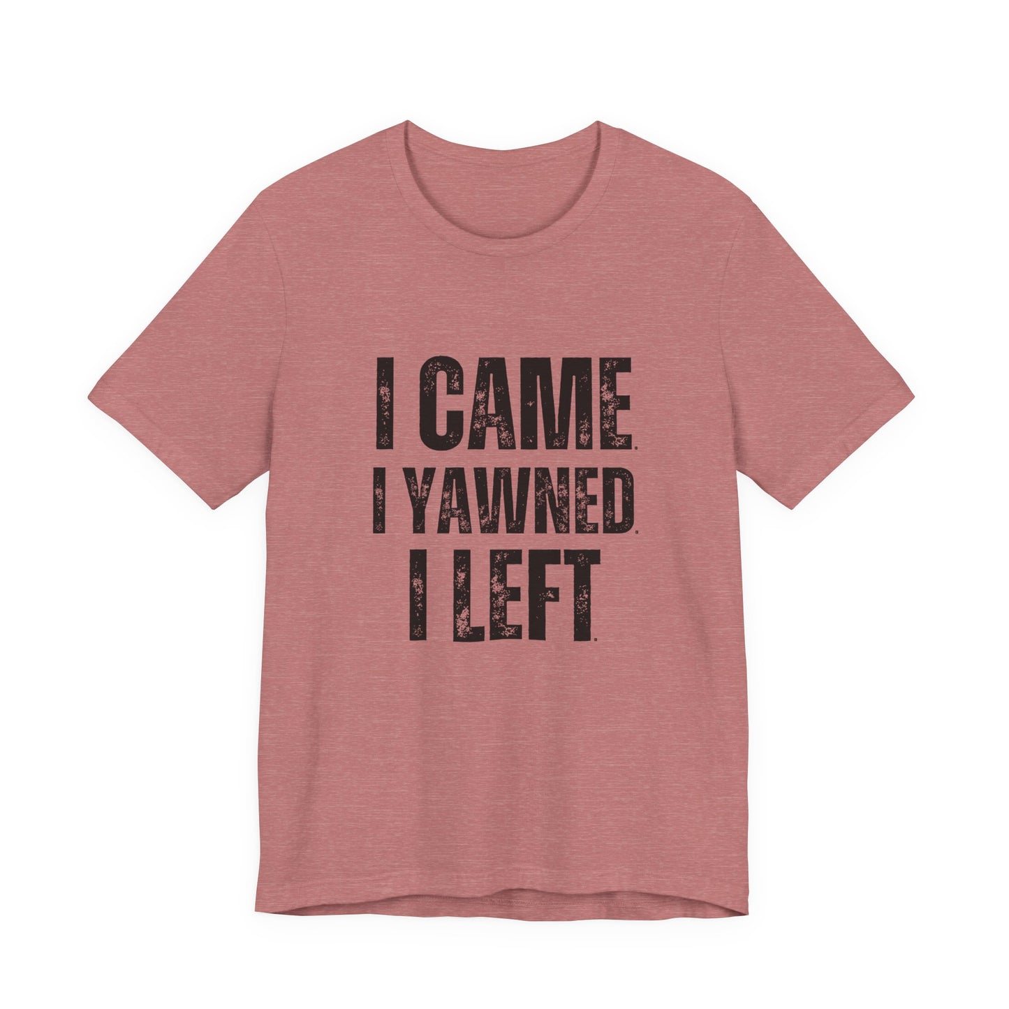 Funny Quote T-Shirt, I Came I Yawned I Left Tee