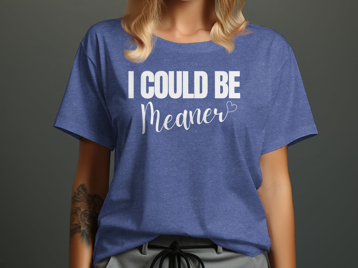 I Could Be Meaner Graphic Blue Casual Top product