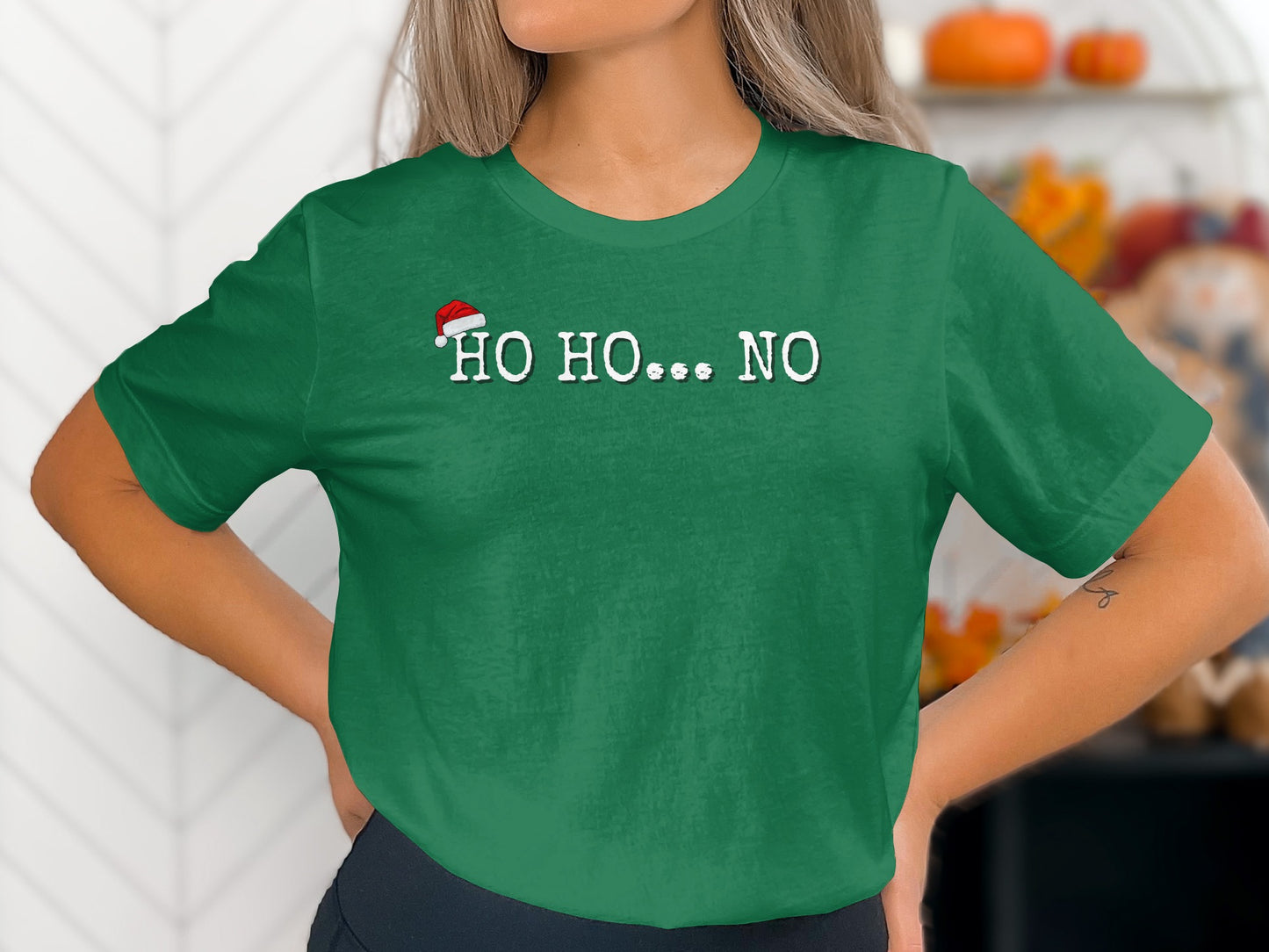 Green Ho Ho No Santa Hat Christmas Shirt