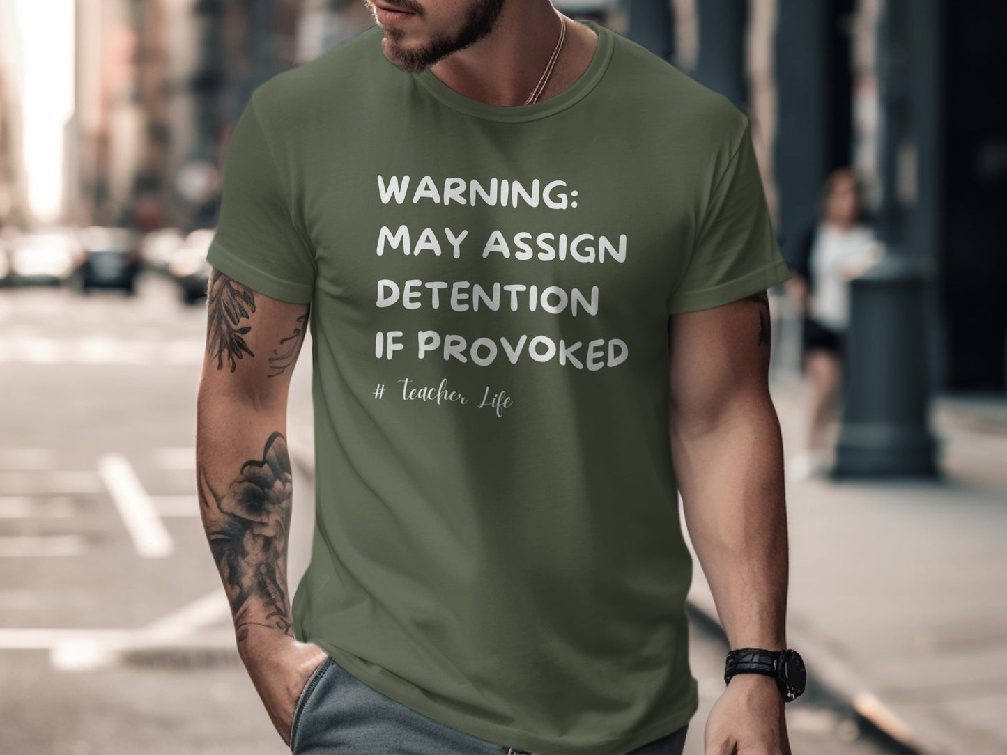 Warning May Assign Detention If Provoked T-shirt product