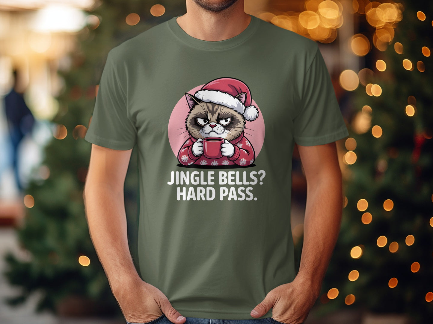 Jingle Bells Hard Pass Funny Holiday Shirt product type