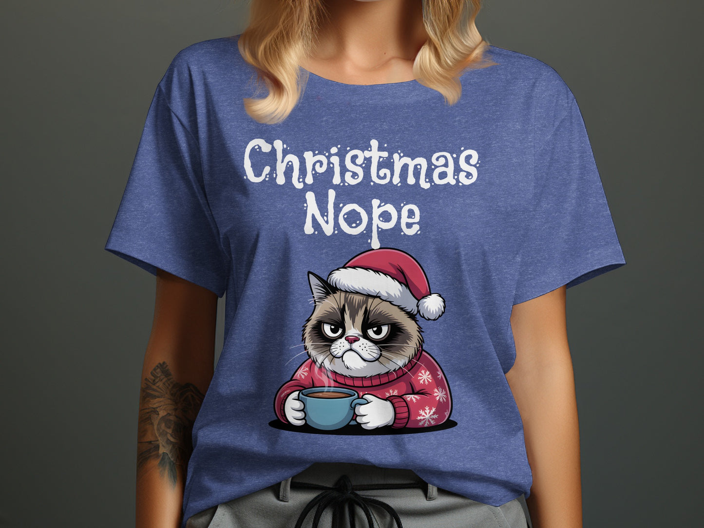 Christmas Nope Grumpy Cat Graphic Tee product