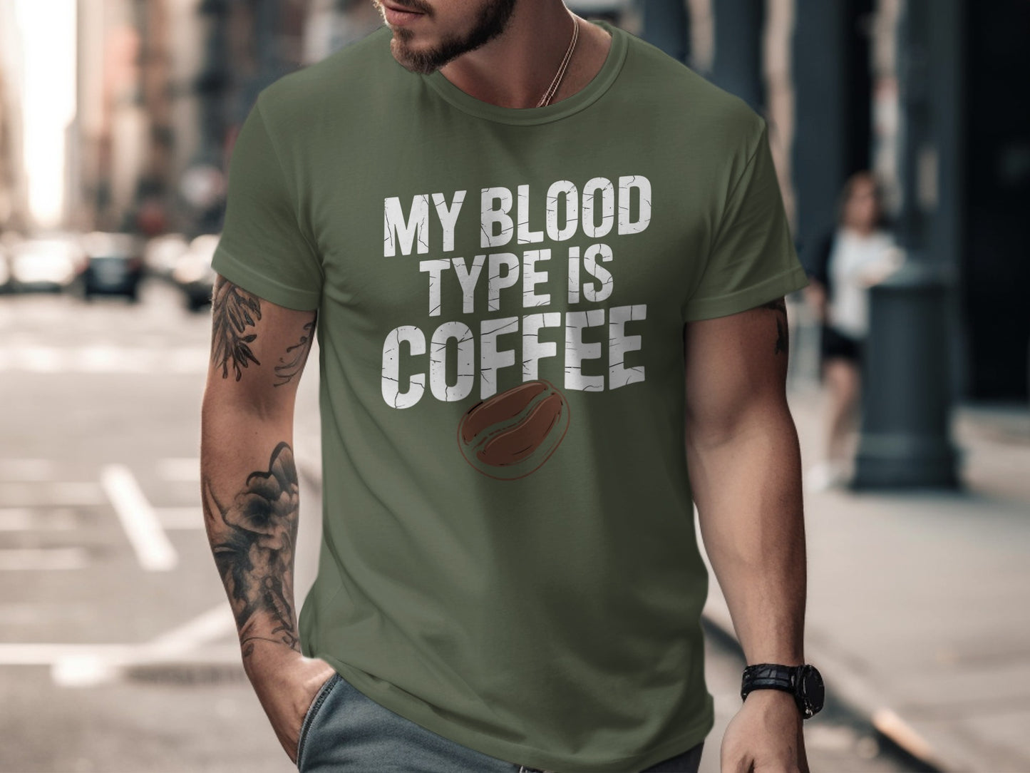 My Blood Type Is Coffee Printed T-shirt product