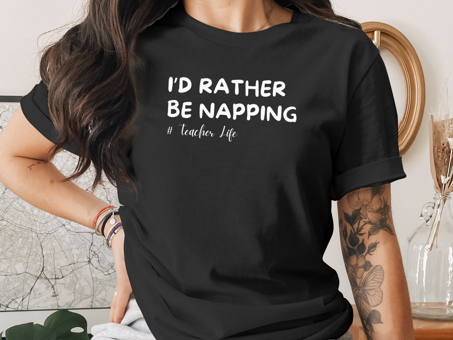 I'd Rather Be Napping Teacher Life T-Shirt product