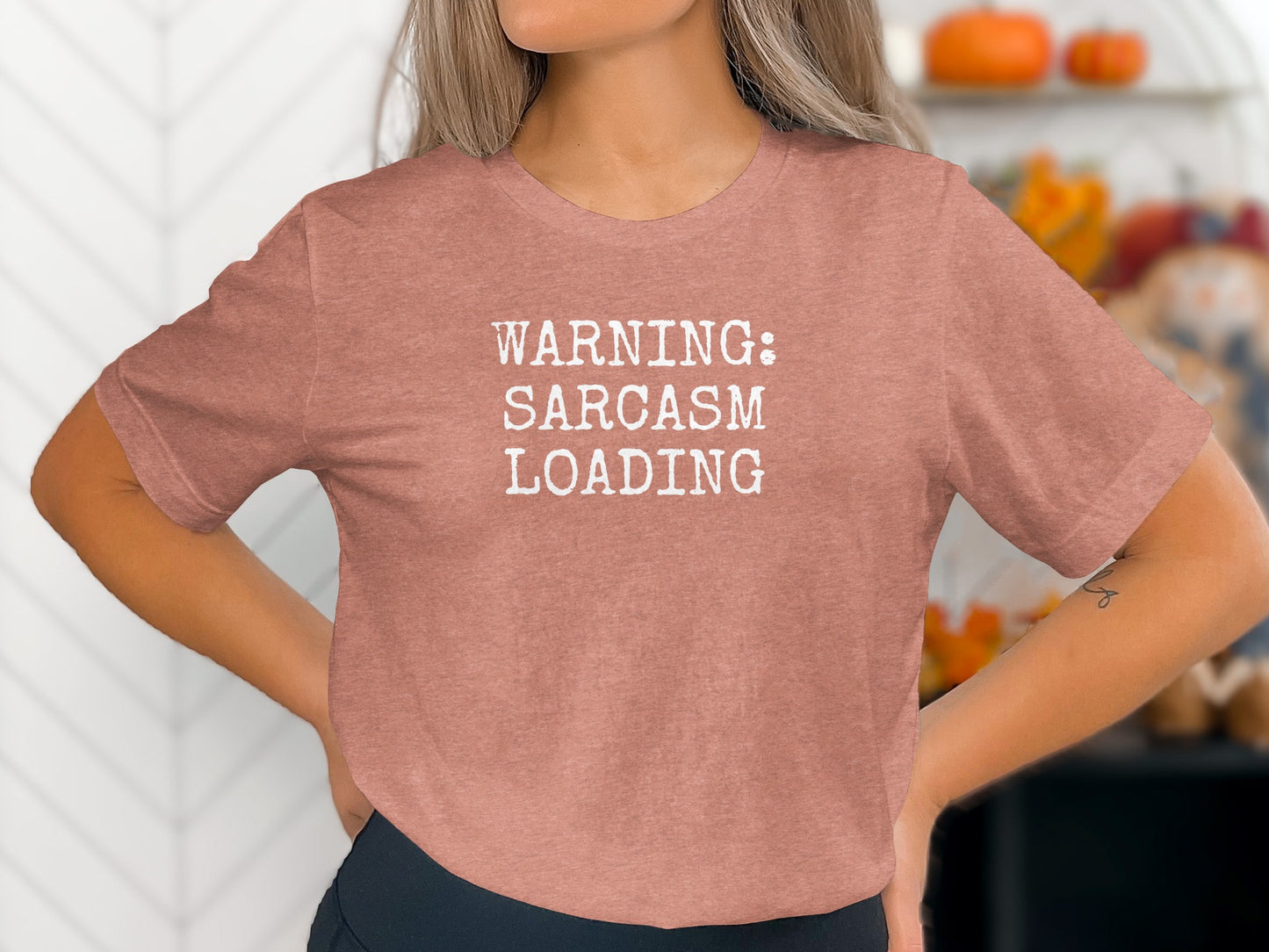 Warning Sarcasm Loading Graphic T-shirt Product