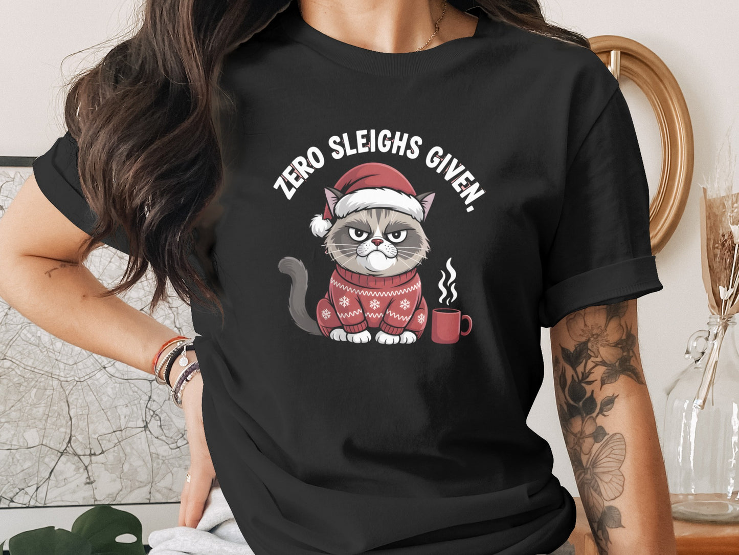 Zero Sleighs Given Shirt Christmas Cat Design product