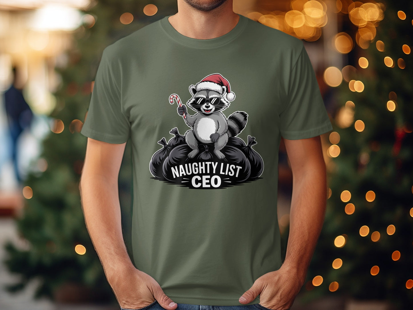 Naughty List CEO Raccoon Christmas T-shirt product