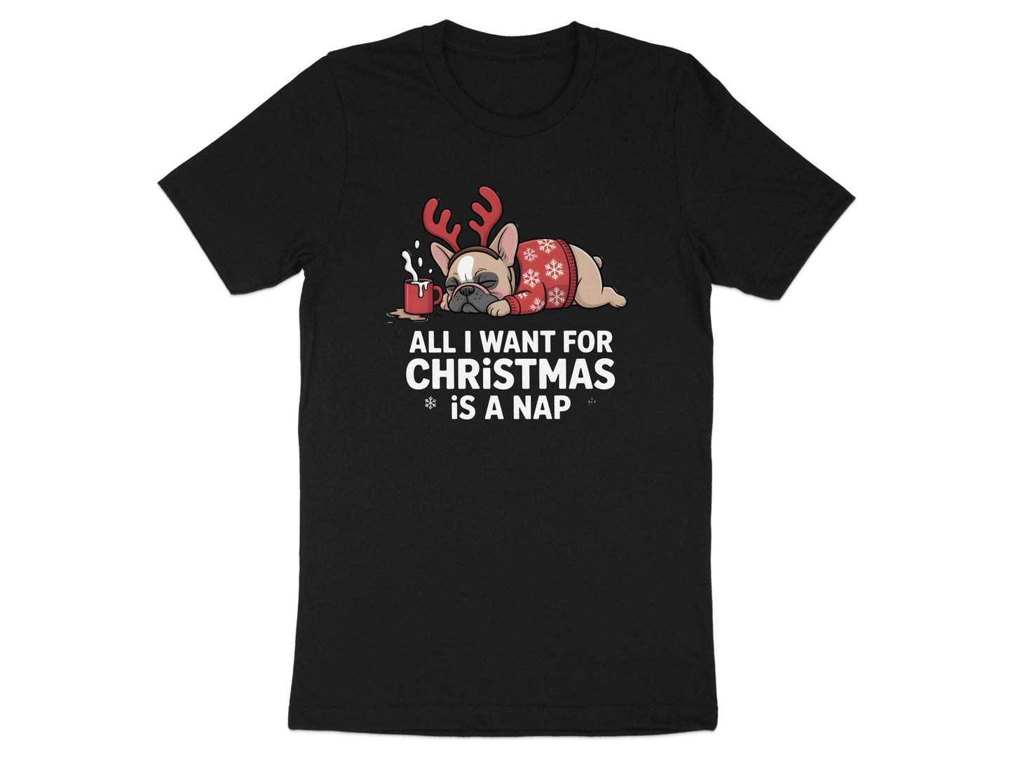 Funny Bulldog Christmas All I Want Is Nap T-Shirt product type