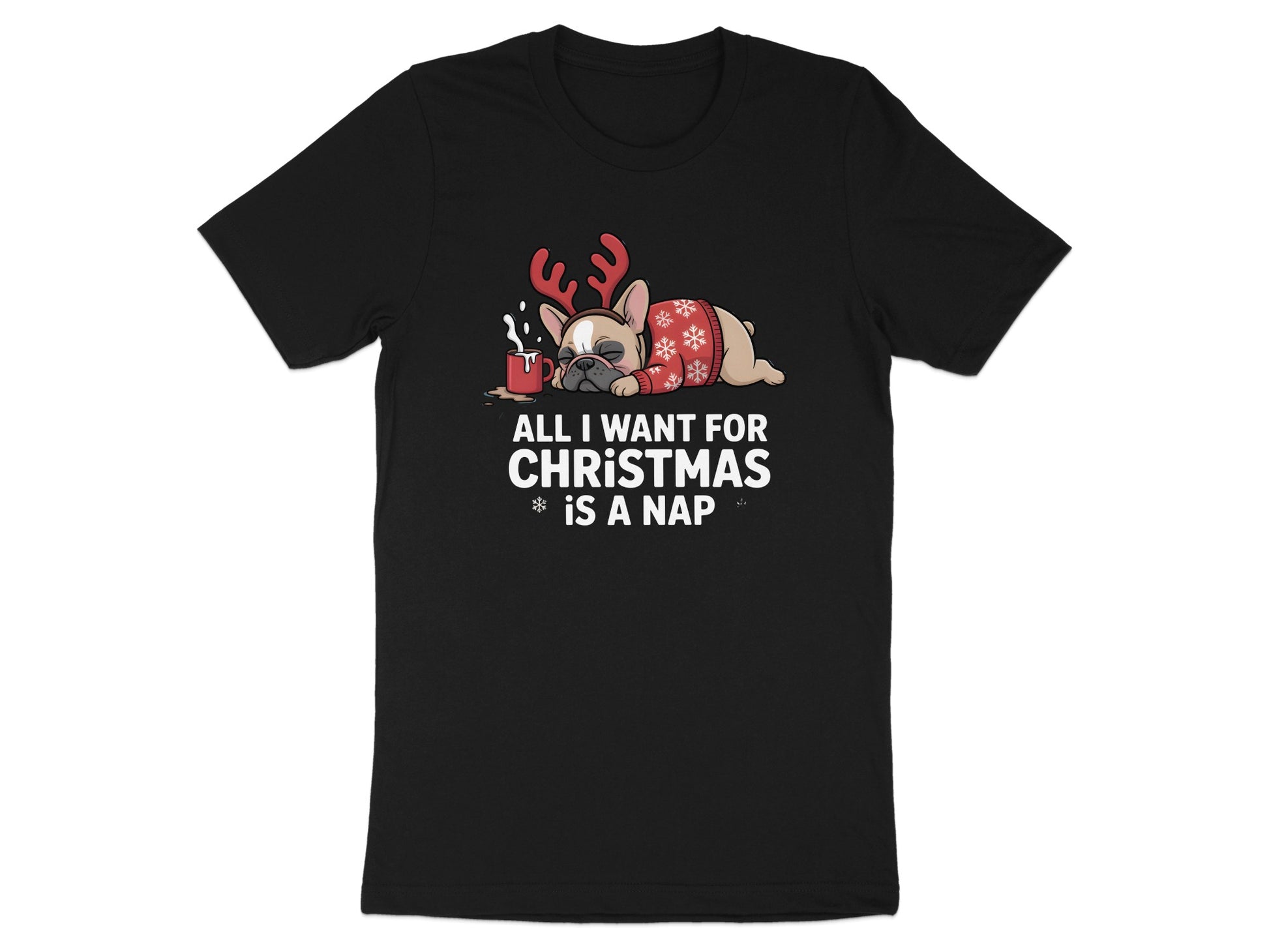 Funny Bulldog Christmas All I Want Is Nap T-Shirt product type