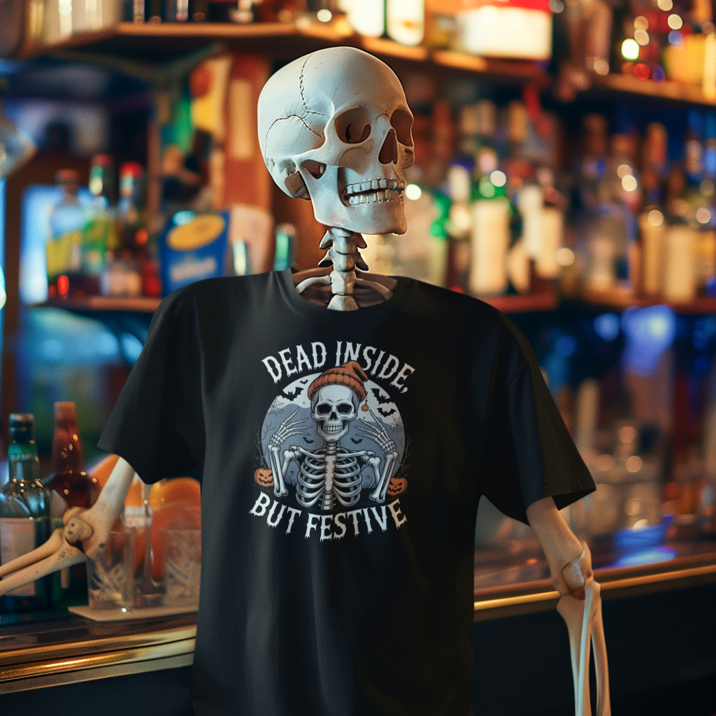 Dead Inside, But Festive| Halloween All Year T-Shirt